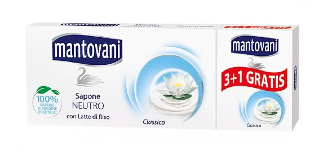 Mantovani sapun solid clasic 3+1 art.70014 bax 18 buc.