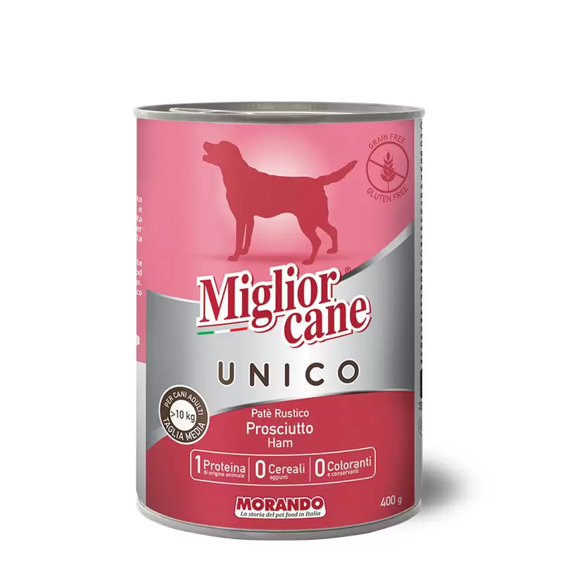 Miglior Cane Hrana Caine Adult Medium Pate' Rustic cu Sunca 400 gr Bax 24 buc.