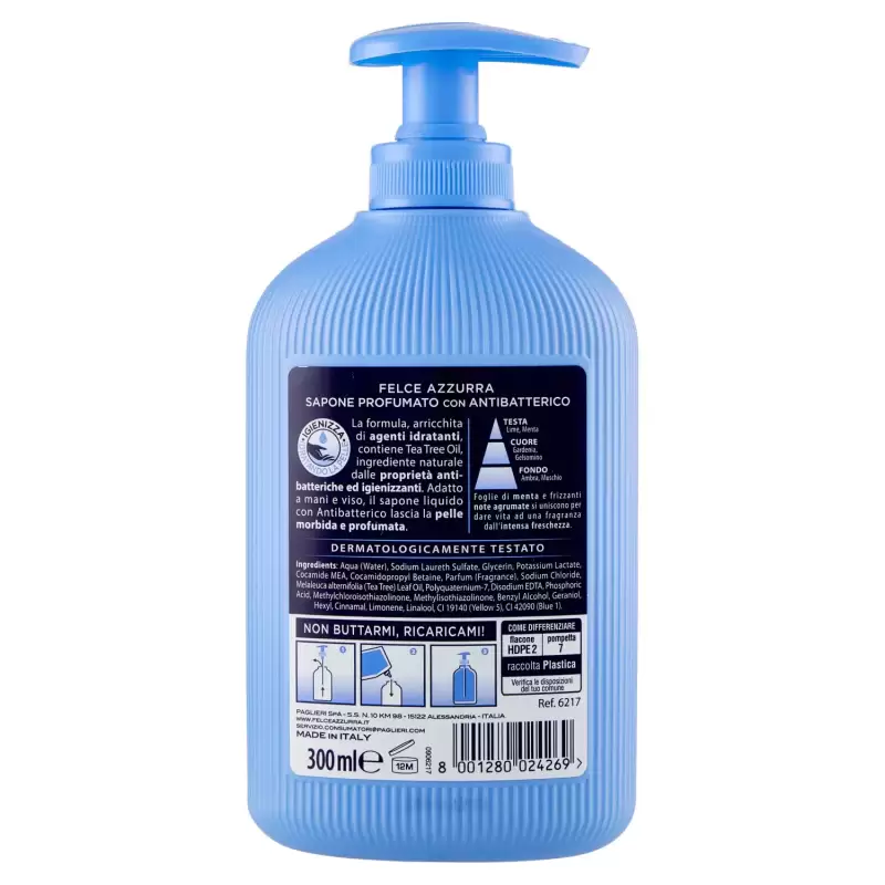 Felce Azzurra Sapun Lichid Cu Menta Antibacteriana Si Var 300ml Bax 12 buc.