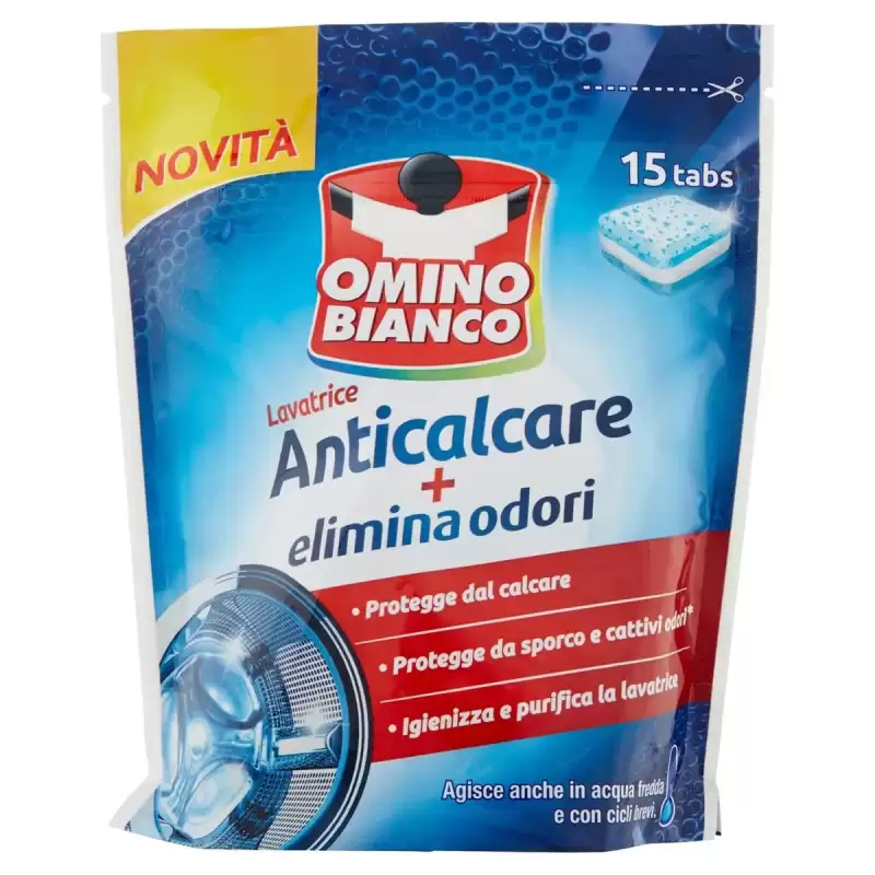 Omino Bianco Capsule Anticalcar si Elimina Mirosurile 15 spl. Bax 8 buc.