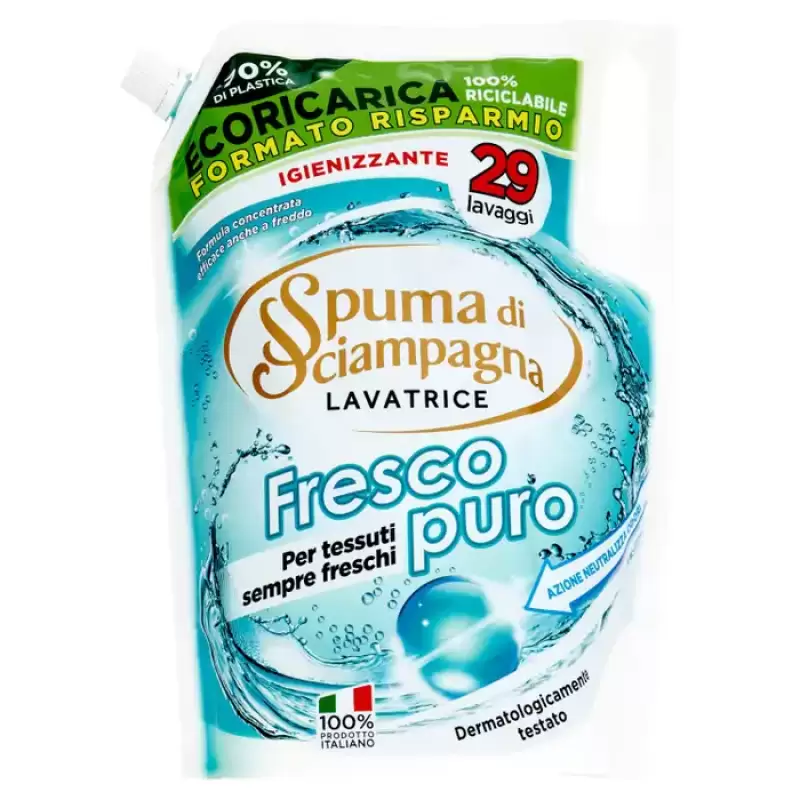 Spuma di Sciampagna Detergent lichid Automat Rezerva Bianco Fresco 1305 ml 29 spalari Bax 8 buc.