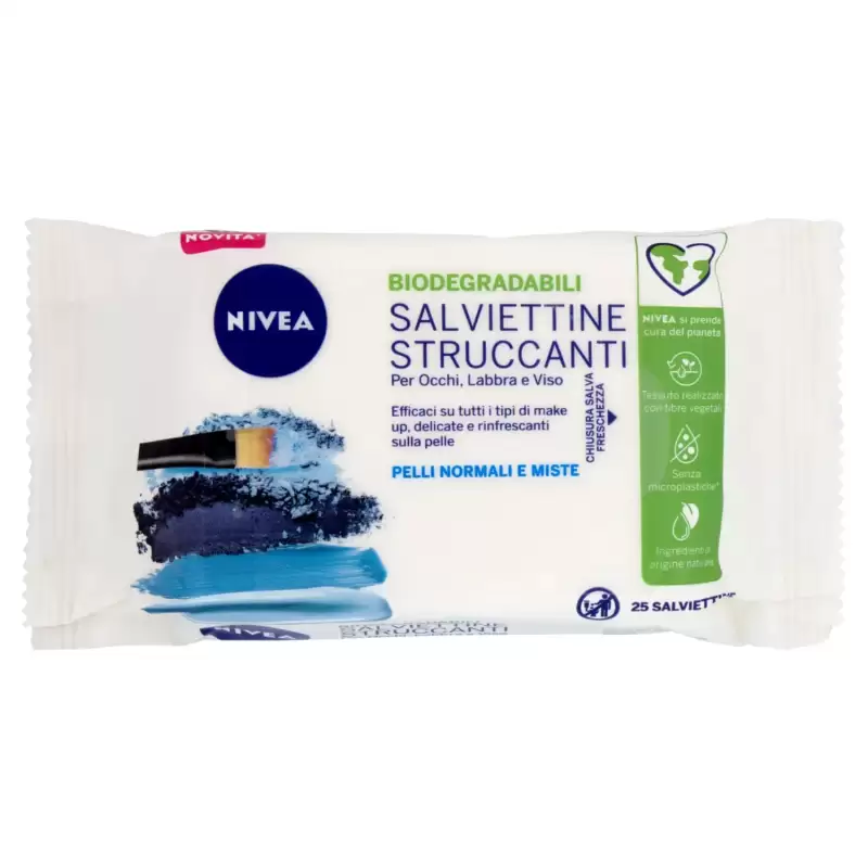 Nivea Servetele Demachiante Biodegradabile Ten Normal si Mixt 25 buc Bax 6 buc