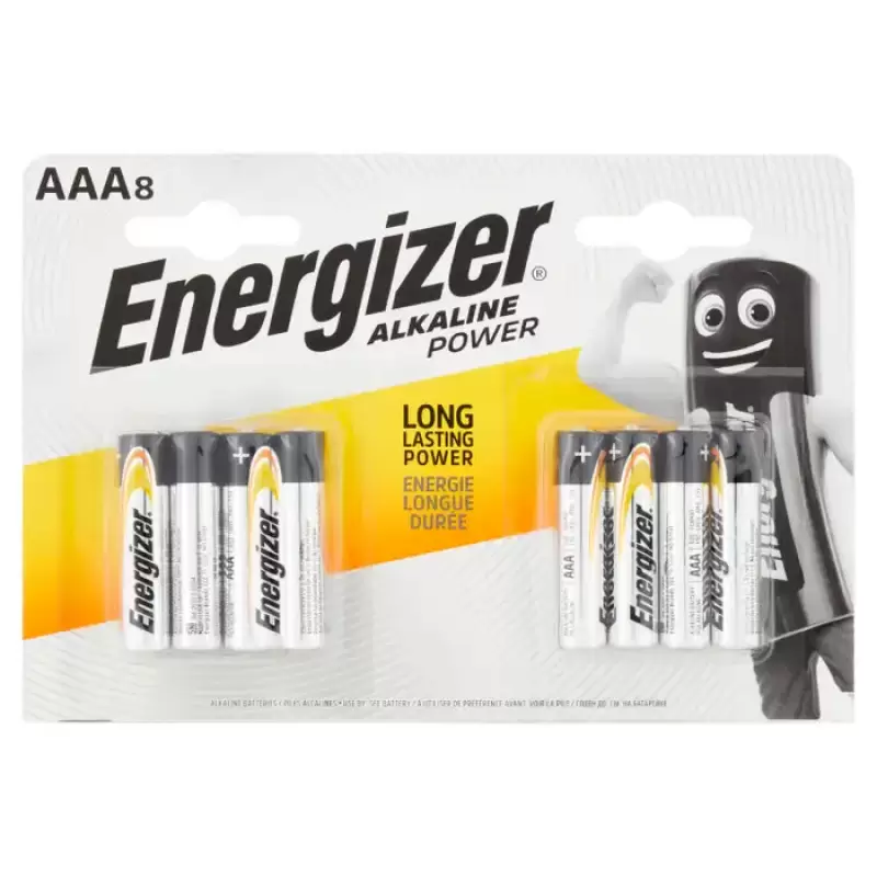 Energizer Alkaline Power Batterie AAA Mini Stilo 8 buc, Bax 12 Set