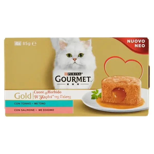 Gourmet Gold Hrana Pisici cuTon/Somon 4 X 85 g Bax 12 buc.