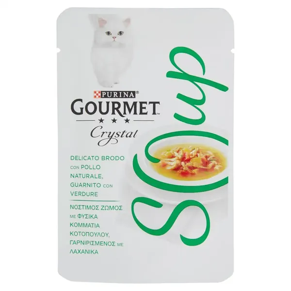 Gourmet Purina Crystal Hrana pentru Pisica Delicata Supa cu Pui Naturala 40 g Bax 32 buc.