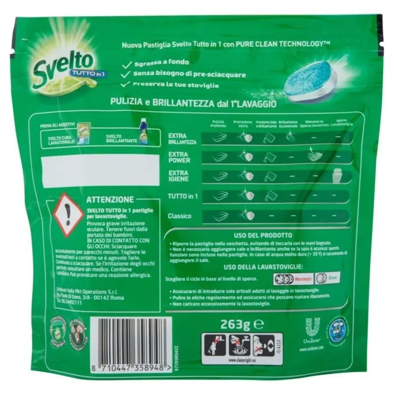 Svelto Detergent Masina de Vase, All in One, 15 spalari, Bax 9 buc.