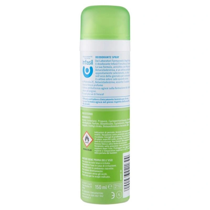 Infasil deodorant spray prospetime dinamica 24h, 150 ml, bax 6 buc. 