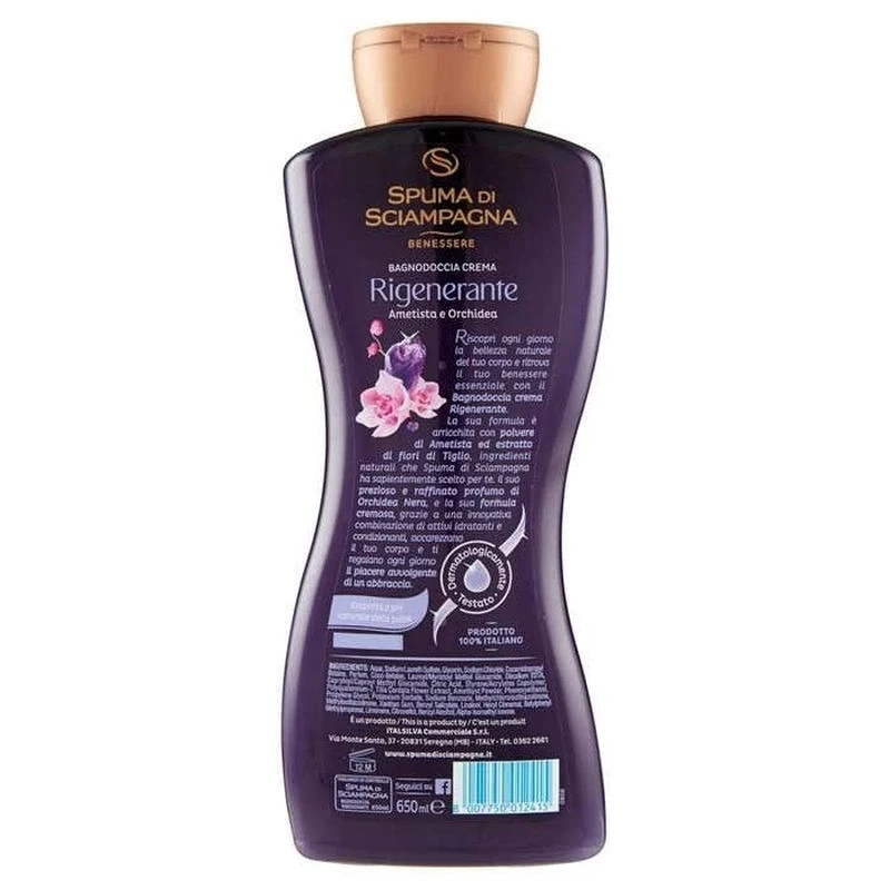 Spuma di Sciampagna Dus Spuma de Baie Ametist si Orhidee 650 ml, Bax 6 buc.