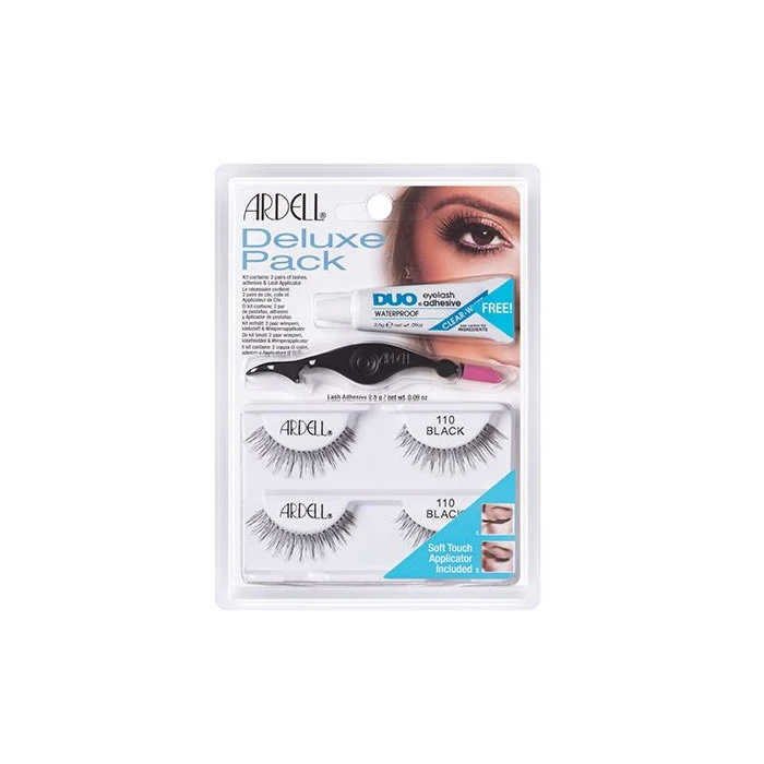 Ardell deluxe pack lashes 110 black set 4 parti