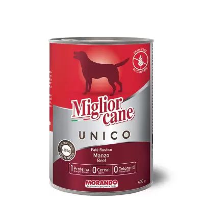 Miglior Cane Hrana Caine Adult Medium Pate' Rustic cu Carne de Vita 400 gr Bax 24 buc.