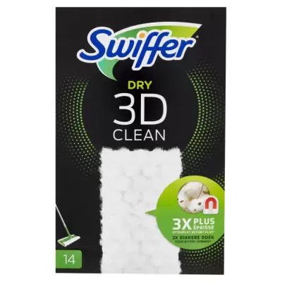 Swiffer Dry 3D Lavete de Captare a Prafului Clean pentru Matura Swiffer 14 Servetele Bax 6 buc.