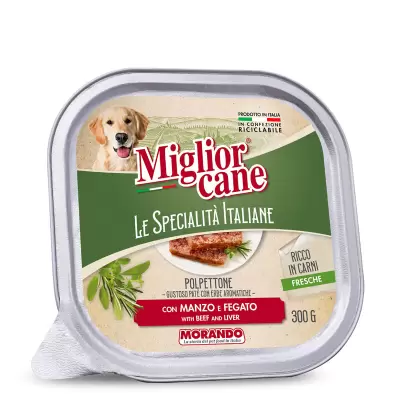 Miglior Cane Hrana Caine Meatloaf-Patè cu Carne de Vita si Ficat 300 gr Bax 18 buc.