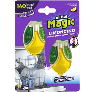 Mister magic deodorant pentru masina de vase lamaie 1+1 bax 12 buc.