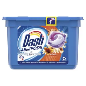Dash detergent 15 capsule all in one pods bax 6 buc.