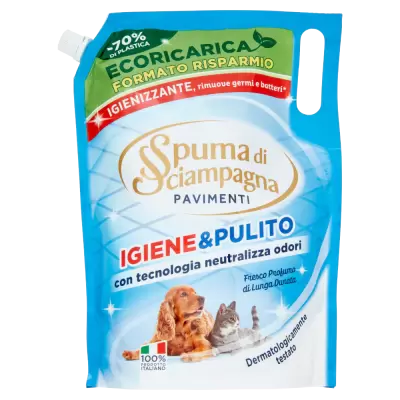 Spuma di Sciampagna Detergent Pardoseli Ecorefill Hygiene & Pulito 1350 ml Bax 8 buc.