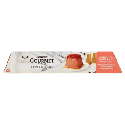 Gourmet Hrana Pisici Revelations Mousse cu Somon cu Sos in Cascada 4x57 g Bax 6 buc.