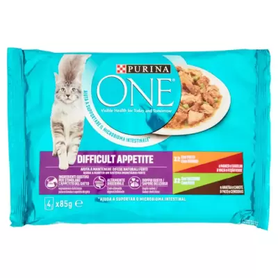 Purina Pofta Dificila Fileuri in Sos cu Pui si Vita / Curcan si Rata 4x85 g Bax 12 buc.