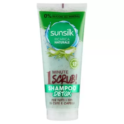 Sunsilk Natural Refill 1 Minut Scrub! Sampon Detox Toate Tipurile Par 200 ml Bax 6 buc.