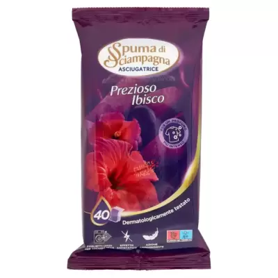 Spuma di Sciampagna Servetele pentru Uscator Rufe Precious Hibiscus 40 x 4 g Bax 6 buc.