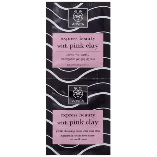 Apivita gentle cleansing mask with pink clay 2x8ml