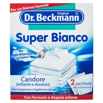 Dr. beckmann aditiv rufe super albe, 2x40g, bax 8 buc. 
