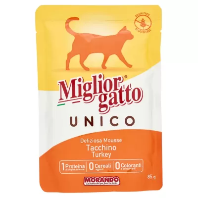 Miglior Gatto Mousse delicat de curcan 100% 85 Gr Bax 24 buc