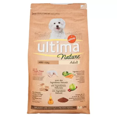 Ultima Nature Dog Mini 1-10 kg Adult cu pui proaspat 1,25 kg Bax 8 buc