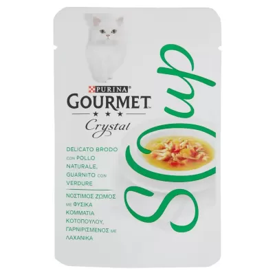 Gourmet Purina Crystal Hrana pentru Pisica Delicata Supa cu Pui Naturala 40 g Bax 32 buc.