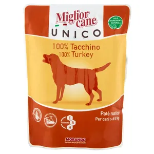 Miglior Cane Unico Patè Rustic pentru Caini de Talie Medie 100% Curcan 300g Bax 12 buc.