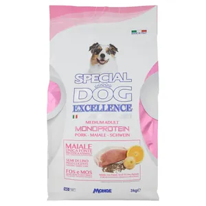 Special Dog Snack Caine Excellence Monoprotein Medium Adult Carne de Porc si cartofi 3Kg Bax 4 buc.