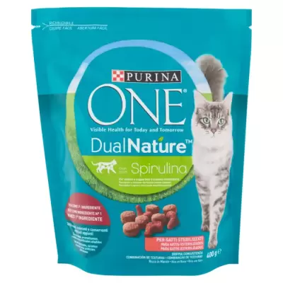 Purina Dual Nature pentru Pisici Sterilizate Carne de Vita si Spirulina Naturala 400 g Bax 8 buc.