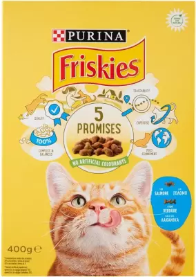 Friskies Hrana Pisici Adulte cu Somon si Legume 400 gr Bax 20 buc.